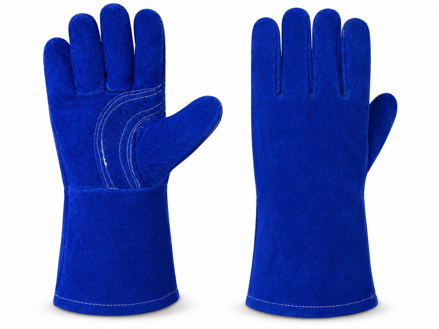 Guante Soldador Azul, guante de carnaza azul con refuerzo en palma — GAH Industrial
