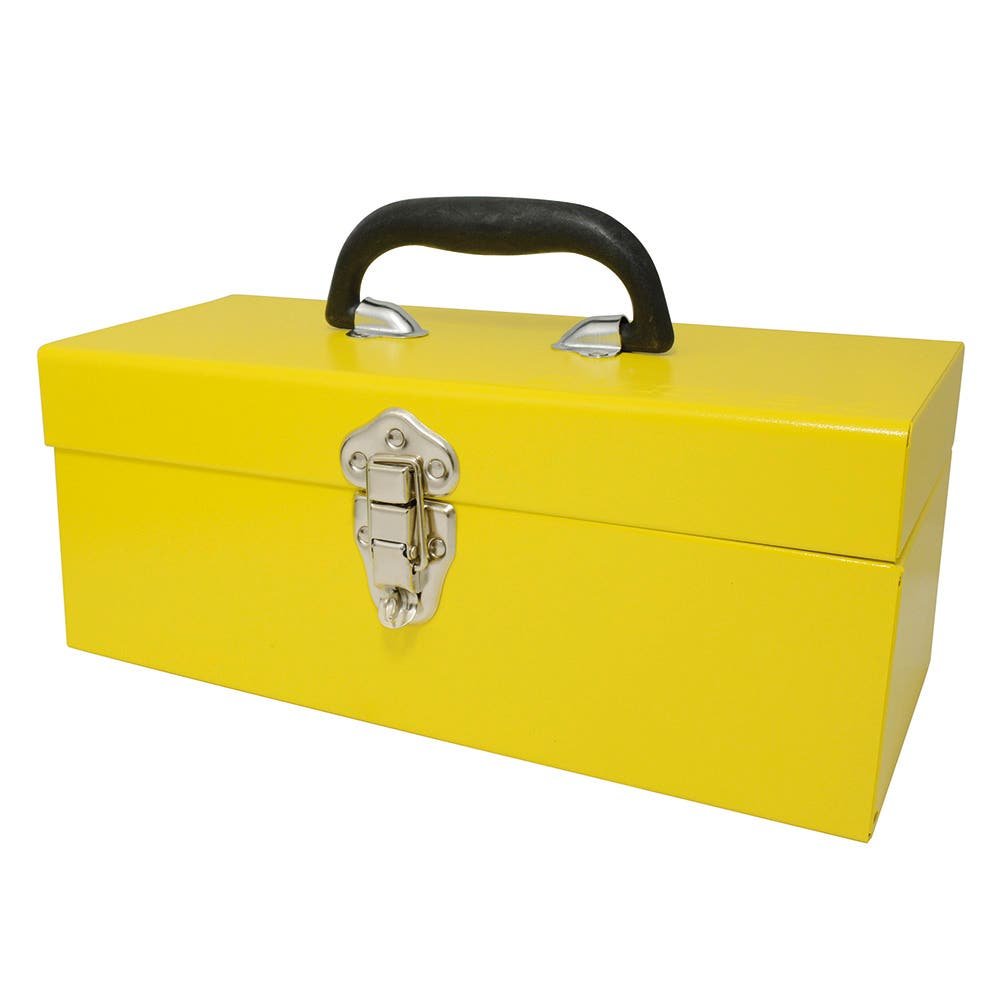 Caja portaherramientas metálica color amarillo 17" x 6-1/4" x 6-1/4" Surtek TB12